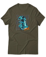 T-Shirt Αντρικό - Tyrannosaurus - Color Thumbnail Χακί