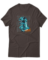 T-Shirt Αντρικό - Tyrannosaurus - Color Thumbnail Καφέ