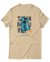 T-Shirt Αντρικό - Tyrannosaurus - Color Thumbnail Μπεζ