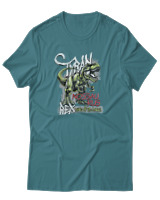 T-Shirt Αντρικό - Tyrannosaurus Rex - Color Thumbnail Μπλε Πράσινο