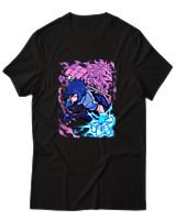 T-Shirt Αντρικό - Uchiha Sasuke - Color Thumbnail Μαύρο