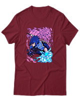T-Shirt Αντρικό - Uchiha Sasuke - Color Thumbnail Σκούρο Κόκκινο