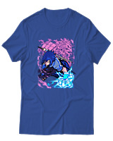 T-Shirt Αντρικό - Uchiha Sasuke - Color Thumbnail Μπλε Ρουά