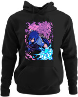 Φούτερ με κουκούλα - Uchiha Sasuke - Color Thumbnail Μαύρο