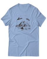 T-Shirt Αντρικό - Ufo Pyramids - Color Thumbnail Γαλάζιο