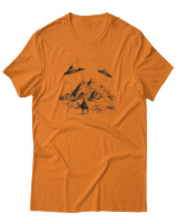 T-Shirt Αντρικό - Ufo Pyramids - Color Thumbnail Πορτοκαλί