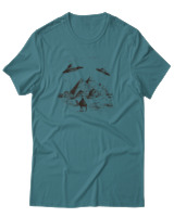 T-Shirt Αντρικό - Ufo Pyramids - Color Thumbnail Μπλε Πράσινο