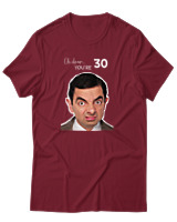 T-Shirt Αντρικό - Uh Dear You Are 30 - Color Thumbnail Σκούρο Κόκκινο