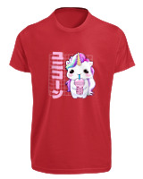 T-Shirt Fit Αντρικό - Unicorn - Color Thumbnail Κόκκινο