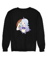 Φούτερ χωρίς κουκούλα Γυναικείο - Unicorn Girl - Color Thumbnail Μαύρο