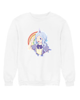 Φούτερ χωρίς κουκούλα Γυναικείο - Unicorn Girl - Color Thumbnail 'Ασπρο