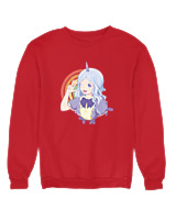 Φούτερ χωρίς κουκούλα Γυναικείο - Unicorn Girl - Color Thumbnail Κόκκινο