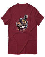 T-Shirt Αντρικό - Unleash The Beast - Color Thumbnail Σκούρο Κόκκινο