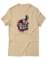 T-Shirt Αντρικό - Unleash The Beast - Color Thumbnail Μπεζ