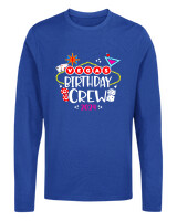 Μακρυμάνικο Μακό - Vegas Birthday Crew - Color Thumbnail Μπλε Ρουά
