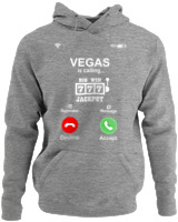 Φούτερ με κουκούλα - Vegas Is Calling - Color Thumbnail Γκρι Μελανζέ