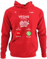 Φούτερ με κουκούλα - Vegas Is Calling - Color Thumbnail Κόκκινο