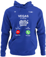 Φούτερ με κουκούλα - Vegas Is Calling - Color Thumbnail Μπλε Ρουά