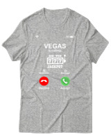 T-Shirt  Γυναικείο - Vegas Is Calling - Color Thumbnail Γκρί Μελανζέ