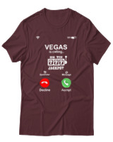 T-Shirt  Γυναικείο - Vegas Is Calling - Color Thumbnail Μπορντό