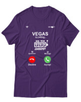 T-Shirt  Γυναικείο - Vegas Is Calling - Color Thumbnail Μώβ