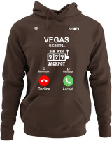 Φούτερ με κουκούλα - Vegas Is Calling - Color Thumbnail Καφέ