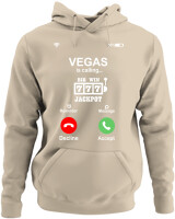 Φούτερ με κουκούλα - Vegas Is Calling - Color Thumbnail Μπέζ