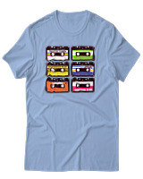T-Shirt Αντρικό - Vintage Cassettes - Color Thumbnail Γαλάζιο