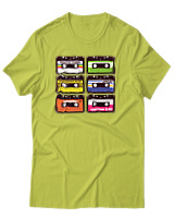 T-Shirt Αντρικό - Vintage Cassettes - Color Thumbnail Λαχανί