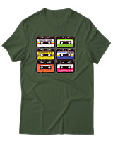 T-Shirt Αντρικό - Vintage Cassettes - Color Thumbnail Κυπαρισσί