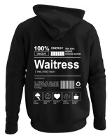 Φούτερ με κουκούλα - Waitress - Color Thumbnail Μαύρο