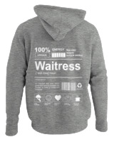 Φούτερ με κουκούλα - Waitress - Color Thumbnail Γκρι Μελανζέ