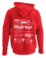 Φούτερ με κουκούλα - Waitress - Color Thumbnail Κόκκινο