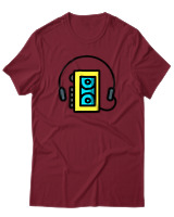 T-Shirt Αντρικό - Walkman - Color Thumbnail Σκούρο Κόκκινο