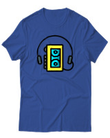 T-Shirt Αντρικό - Walkman - Color Thumbnail Μπλε Ρουά