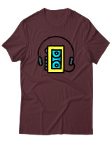 T-Shirt Αντρικό - Walkman - Color Thumbnail Μπορντό