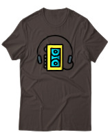 T-Shirt Αντρικό - Walkman - Color Thumbnail Καφέ