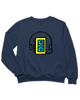 Φούτερ χωρίς κουκούλα Παιδικό - Walkman - Color Thumbnail Σκούρο Μπλε