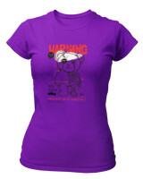 T-Shirt Στενή Γραμμή - Warning - Color Thumbnail Σκούρο Μωβ