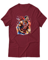 T-Shirt Αντρικό - Warrior - Color Thumbnail Σκούρο Κόκκινο