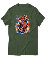 T-Shirt Αντρικό - Warrior - Color Thumbnail Κυπαρισσί