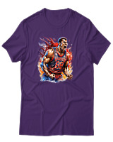 T-Shirt Αντρικό - Warrior - Color Thumbnail Σκούρο Μωβ