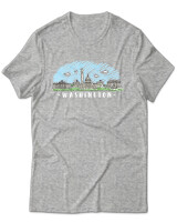 T-Shirt Unisex - Washington - Color Thumbnail Γκρι Μελανζέ