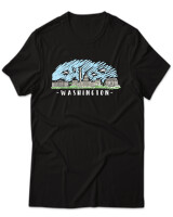 T-Shirt Unisex - Washington - Color Thumbnail Μαύρο