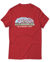 T-Shirt Unisex - Washington - Color Thumbnail Κόκκινο