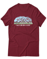 T-Shirt Unisex - Washington - Color Thumbnail Σκούρο Κόκκινο