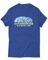 T-Shirt Unisex - Washington - Color Thumbnail Μπλε Ρουά