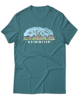T-Shirt Unisex - Washington - Color Thumbnail Μπλε Πράσινο
