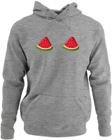 Φούτερ με κουκούλα - Watermelon Twins - Color Thumbnail Γκρι Μελανζέ
