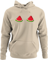Φούτερ με κουκούλα - Watermelon Twins - Color Thumbnail Μπέζ